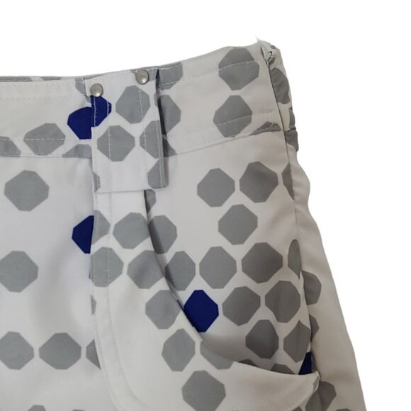 NVO by Lanctot Women's Skirt Size 6 White Grey Geometric Golf Tennis Side Zipper - Picture 2 of 11